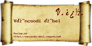 Váncsodi Ábel névjegykártya